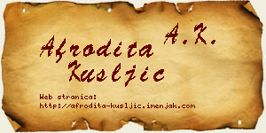 Afrodita Kušljić vizit kartica